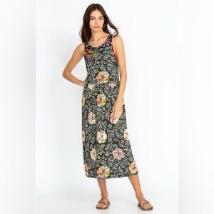 Johnny Was NWOT Kashim Easy Fit Tank Midi Dress Size XL Floral Motifs Summertime